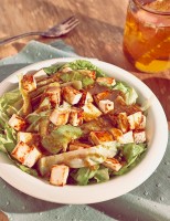 Receita – Salada de Folhas, Queijo Tostado com Molho de Mostarda e Mel