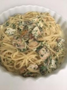 linguine com queijo brie