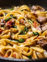 Receita – Talharim com Presunto, Ervilha e Passata Rústica