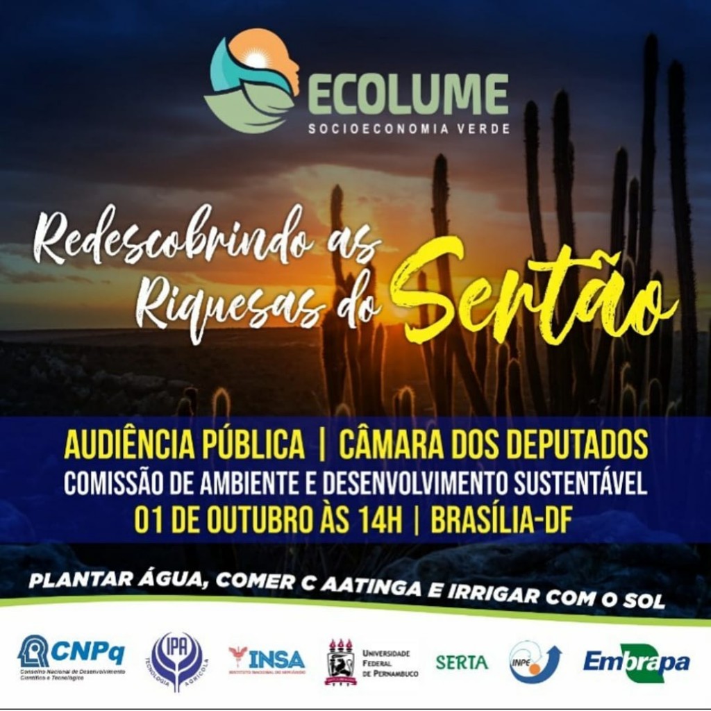 Audiência pública na Câmara Federal vai destacar as riquezas da Caatinga