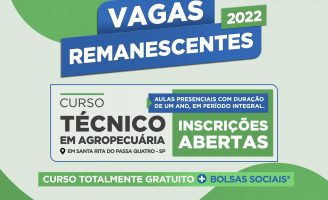 Oferta de vagas gratuitas para formação técnica em Agropecuária