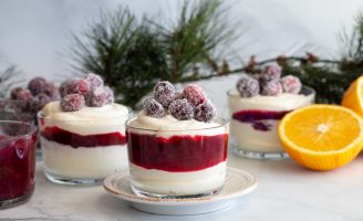 Receita – Mousse de Chocolate Branco com calda de Cranberries
