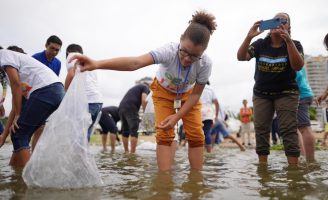 O Rio São Francisco ganha 150 mil alevinos de vários peixes no dia Mundial da Água
